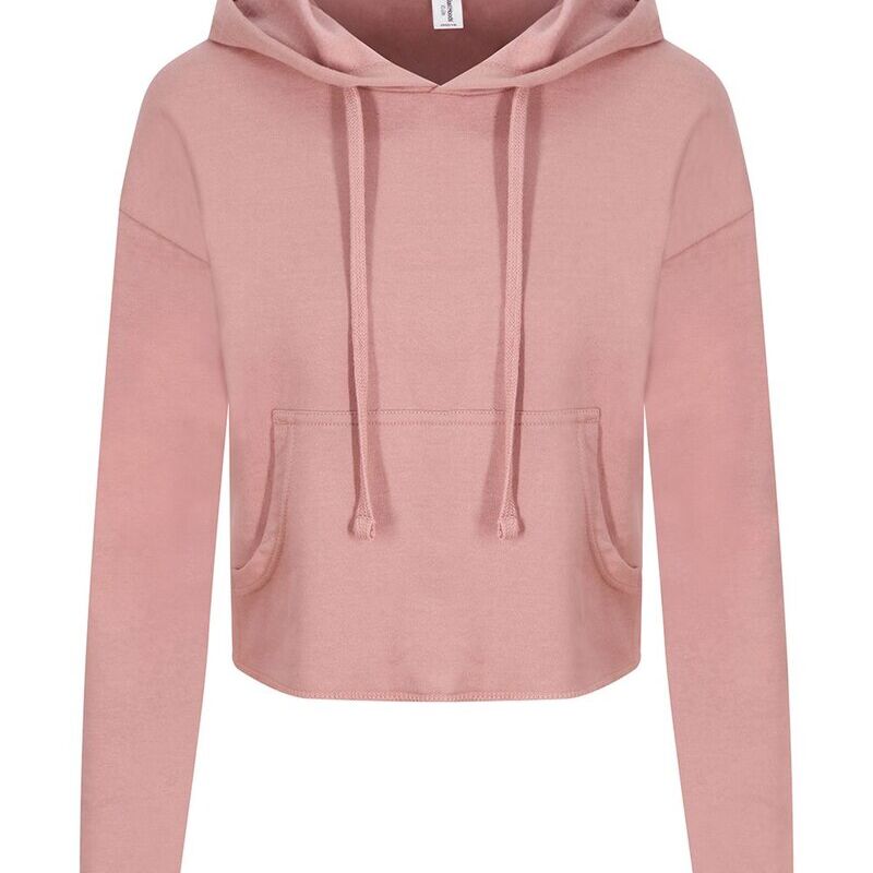 Women's Girlie Cropped Hooded Fleece with Pocket Thumbnail
