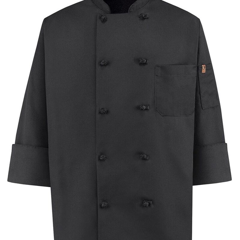 Black Knot Button Chef Coat Thumbnail