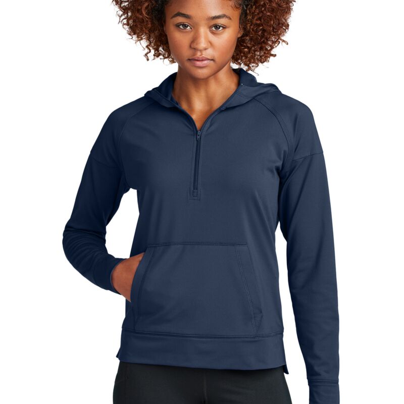 Ladies Sport Wick ® Stretch 1/2 Zip Hoodie Thumbnail