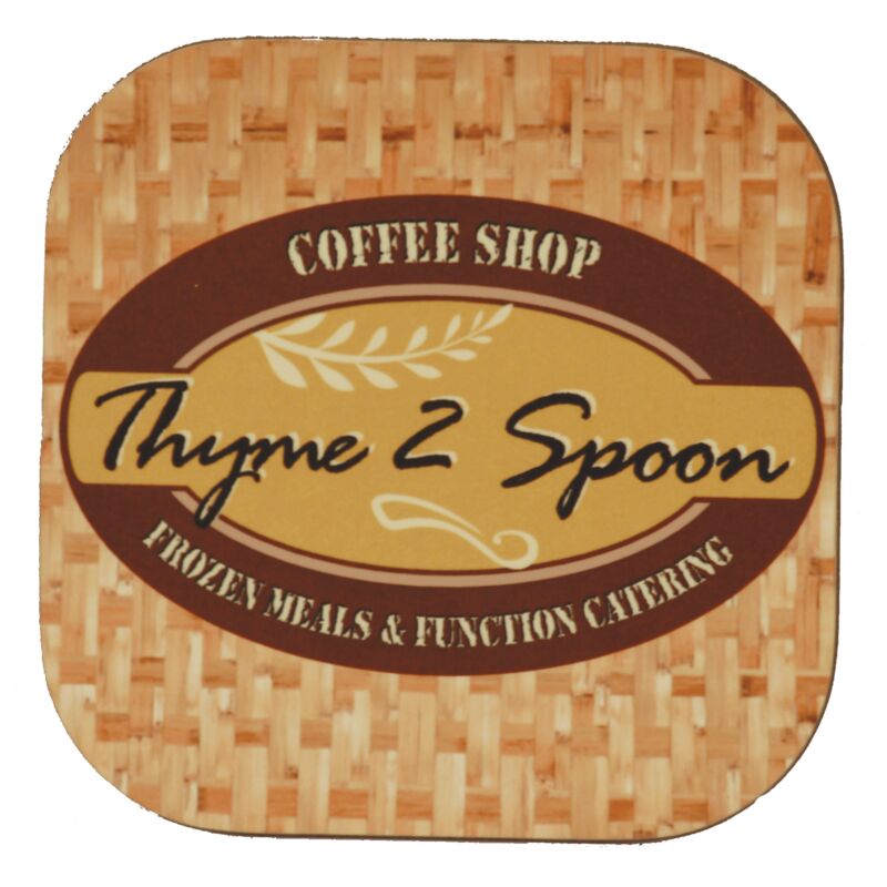 4" Square Hardboard Coaster 6 Piece Set Thumbnail